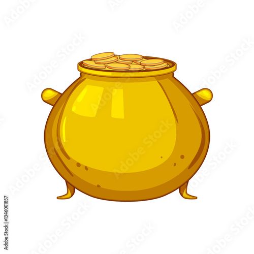 mischief leprechaun gold pot cartoon vector illustration