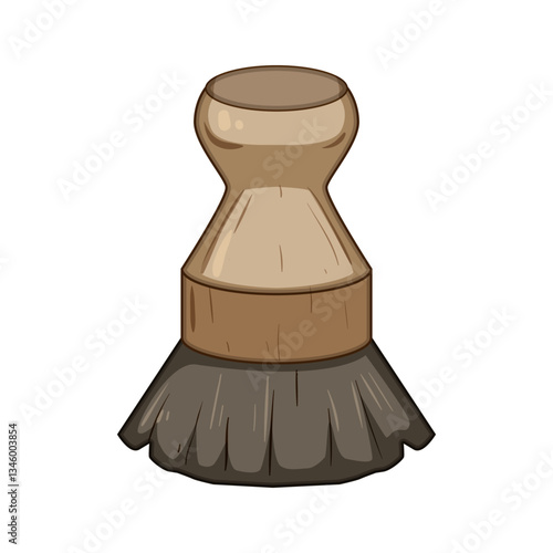 nylon mushroom brush cartoon vector illustration