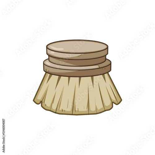 handle mushroom brush cartoon vector illustration