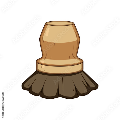 round mushroom brush cartoon vector illustration