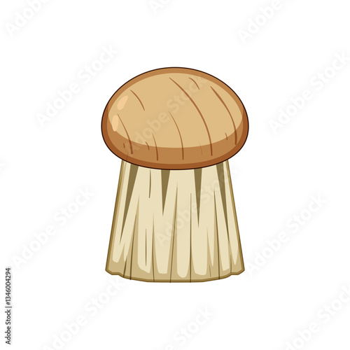 finish mushroom brush cartoon vector illustration