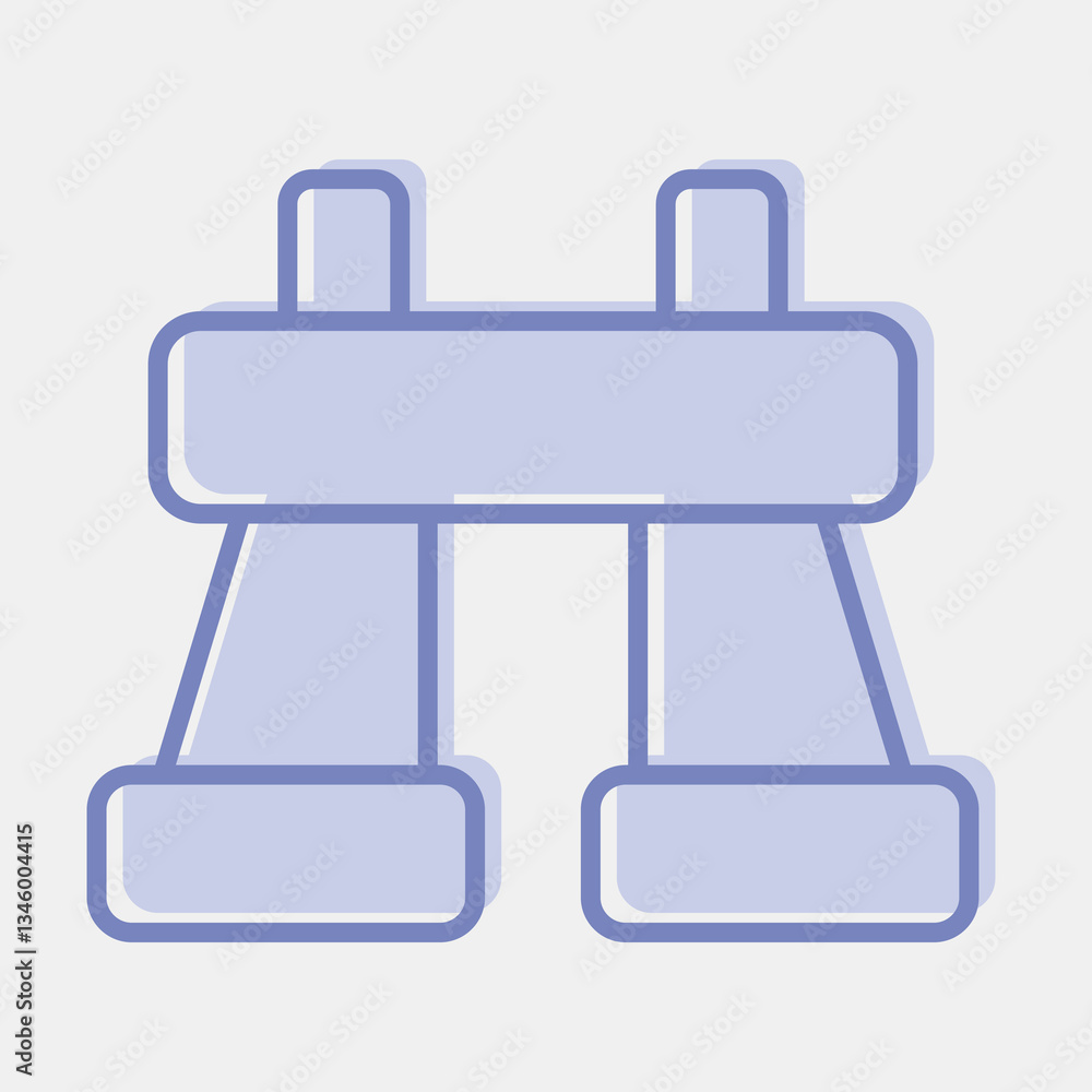 Icon binoculars. Camping and adventure elements. Icons in two tone style. Good for prints, posters, logo, advertisement, infographics, etc.