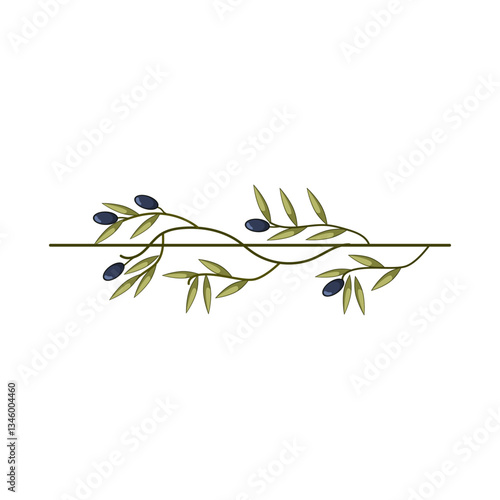 antipasto olive border divider cartoon vector illustration