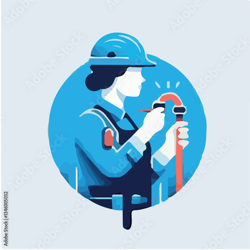 silhouette vector of plumber