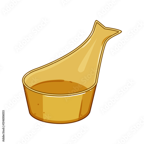 compact sauce dipping bowl cartoon vector illustration