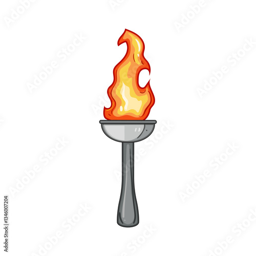 blaze torch fire cartoon vector illustration