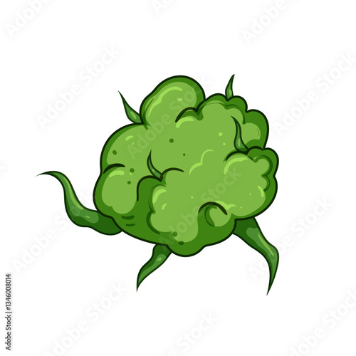 indica weed bud cartoon vector illustration