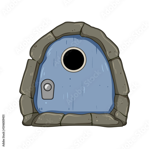 forest wooden door fairy tale house cartoon vector illustration
