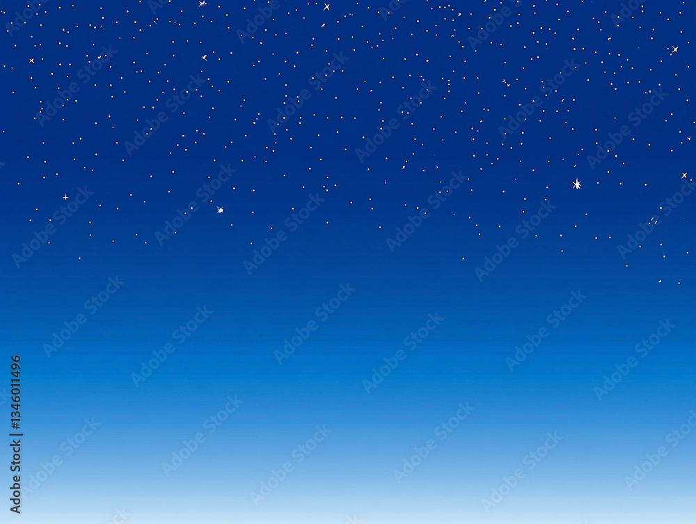 Fototapeta premium Clear night sky filled with twinkling stars over a tranquil blue horizon