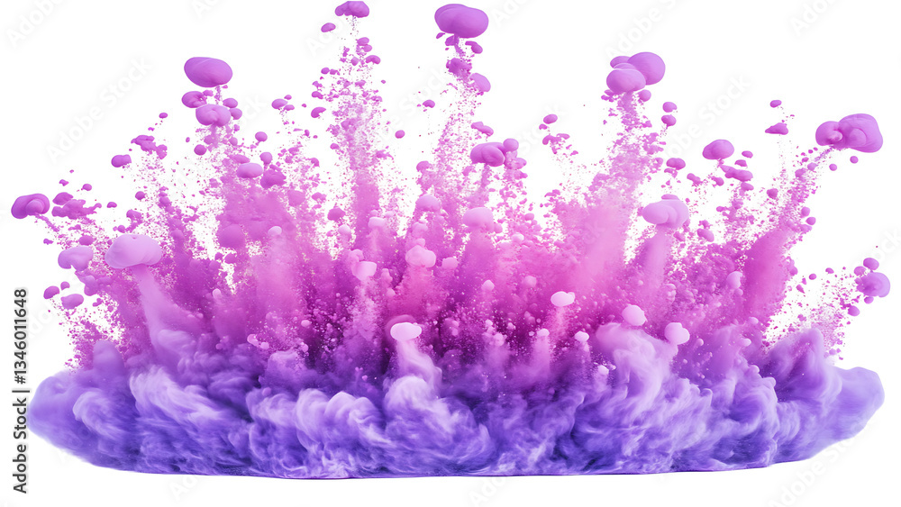 Naklejka premium Pink purple neon color powder explosion