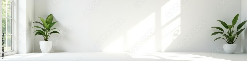 Bright white backdrop, subtle window shadows, empty space for product placement, image, clean, focus Bright white backdrop, subtle window shadows, empty space for product placement, image, clean, focus
