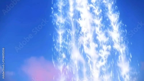 Waterfall | blue sky with clouds 