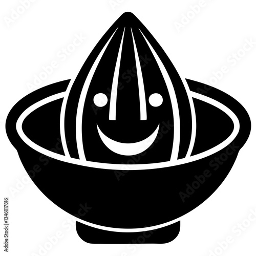 A smiling lemon squeezer silhouette vector illustration 