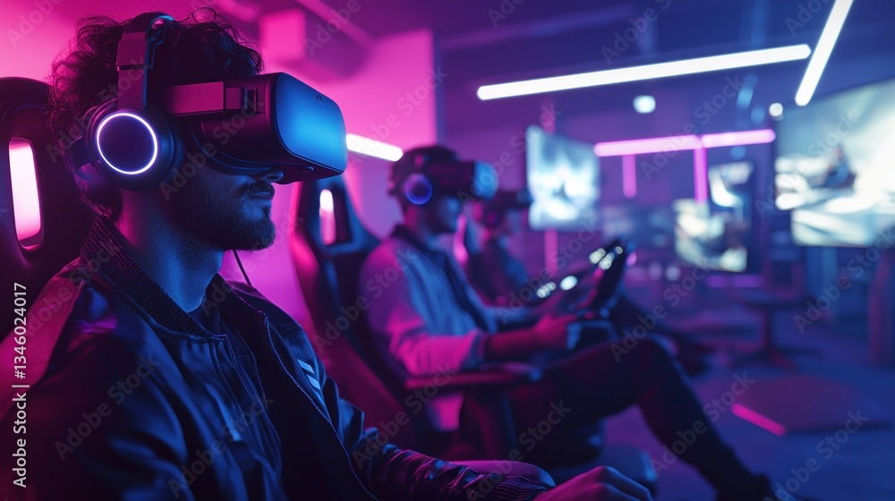 Immersive Virtual Reality Gaming Experience: Neon Lit Arcade Immersive Virtual Reality Gaming Experience: Neon Lit Arcade