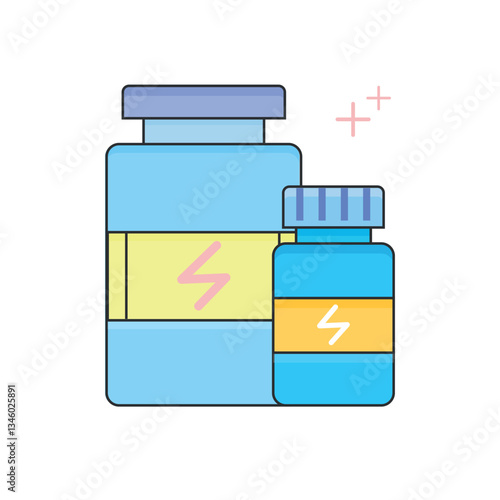 Fitness Supplement Bottles Vector