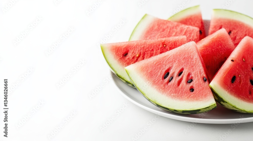 Juicy Watermelon Slices Neatly Arranged In A Circle. Juicy Watermelon Slices Neatly Arranged In A Circle.