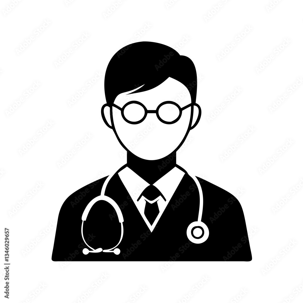 doctor icon, doctor silhouette vector illustration-simple silhouette illustration of doctor, perfect for doctor logos and icons doctor icon, doctor silhouette vector illustration-simple silhouette illustration of doctor, perfect for doctor logos and icons