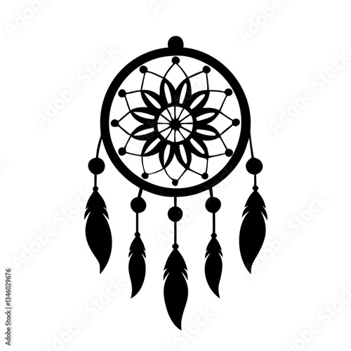 dreamcatcher icon, dreamcatcher silhouette vector illustration-simple silhouette illustration of dreamcatcher, perfect for dreamcatcher logos and icons