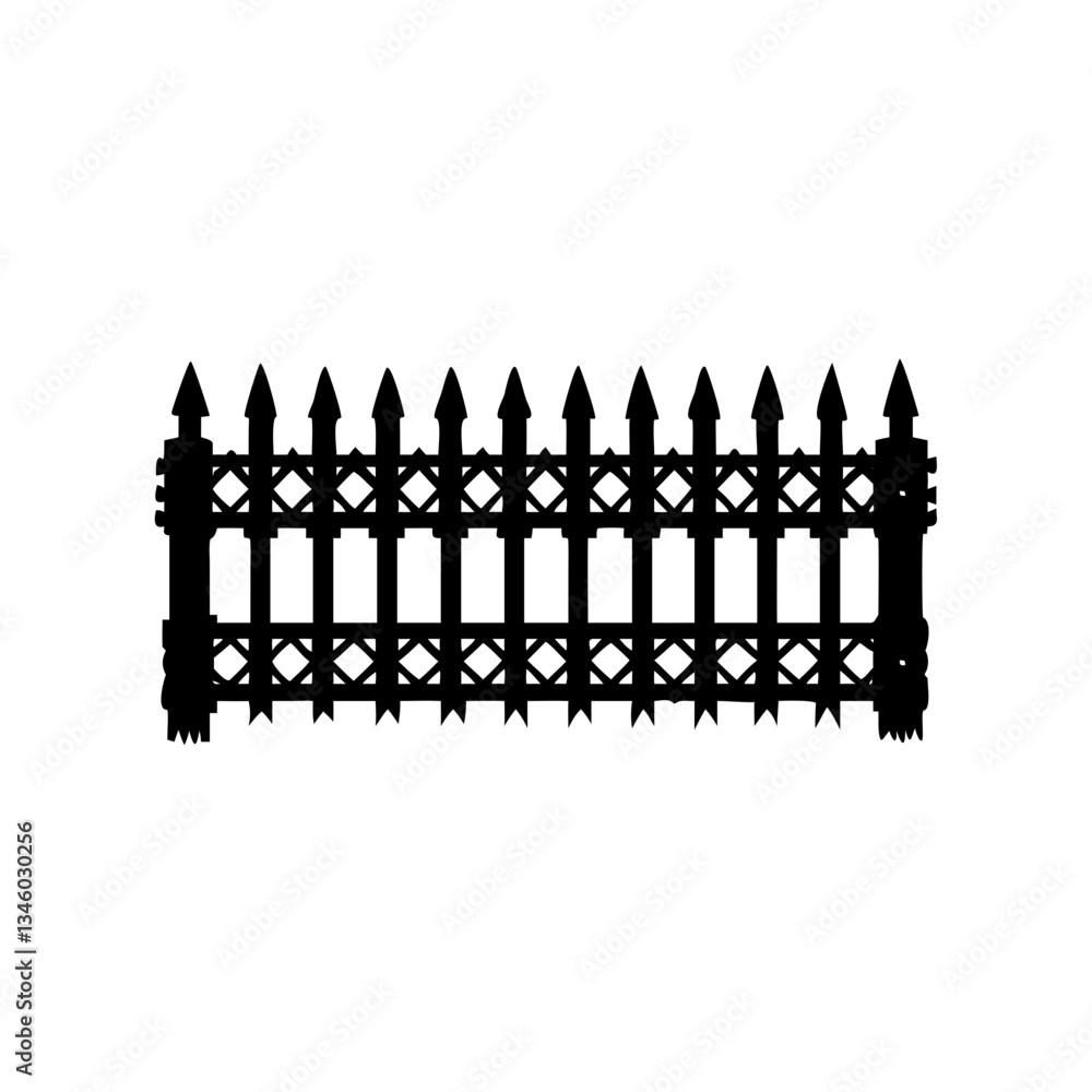 Obraz premium fence icon, fence silhouette vector illustration-simple silhouette illustration of fence, perfect for fence logos and icons