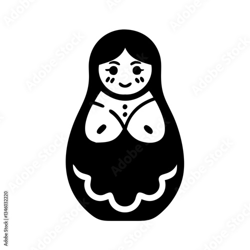 matryoshka doll icon, matryoshka doll silhouette vector illustration-simple silhouette illustration of matryoshka doll, perfect for matryoshka doll logos and icons