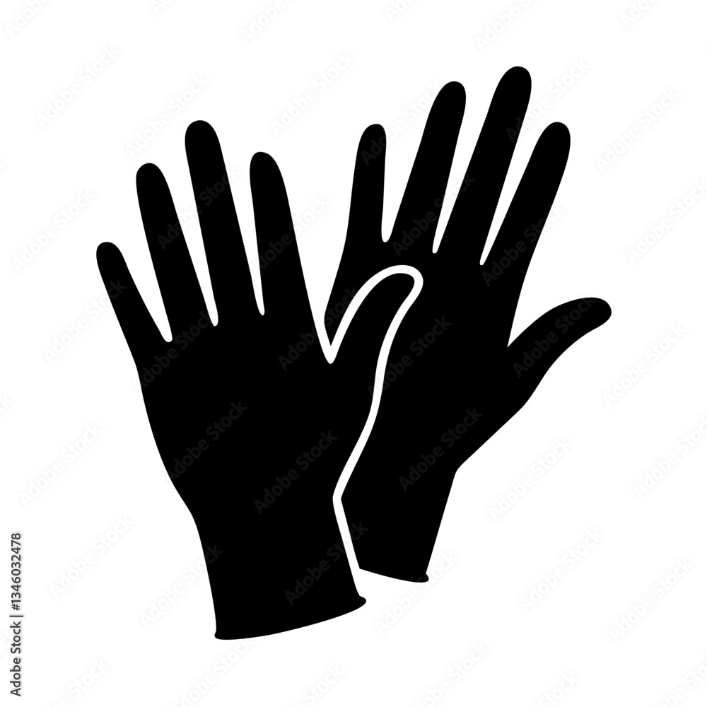 medical gloves icon, medical gloves silhouette vector illustration-simple silhouette illustration of medical gloves, perfect for medical gloves logos and icons medical gloves icon, medical gloves silhouette vector illustration-simple silhouette illustration of medical gloves, perfect for medical gloves logos and icons