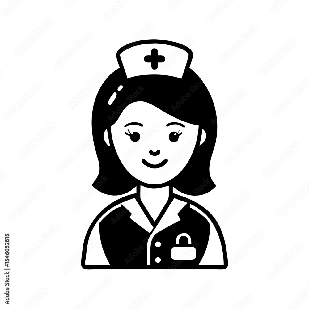 nurse icon, nurse silhouette vector illustration-simple silhouette illustration of nurse, perfect for nurse logos and icons nurse icon, nurse silhouette vector illustration-simple silhouette illustration of nurse, perfect for nurse logos and icons