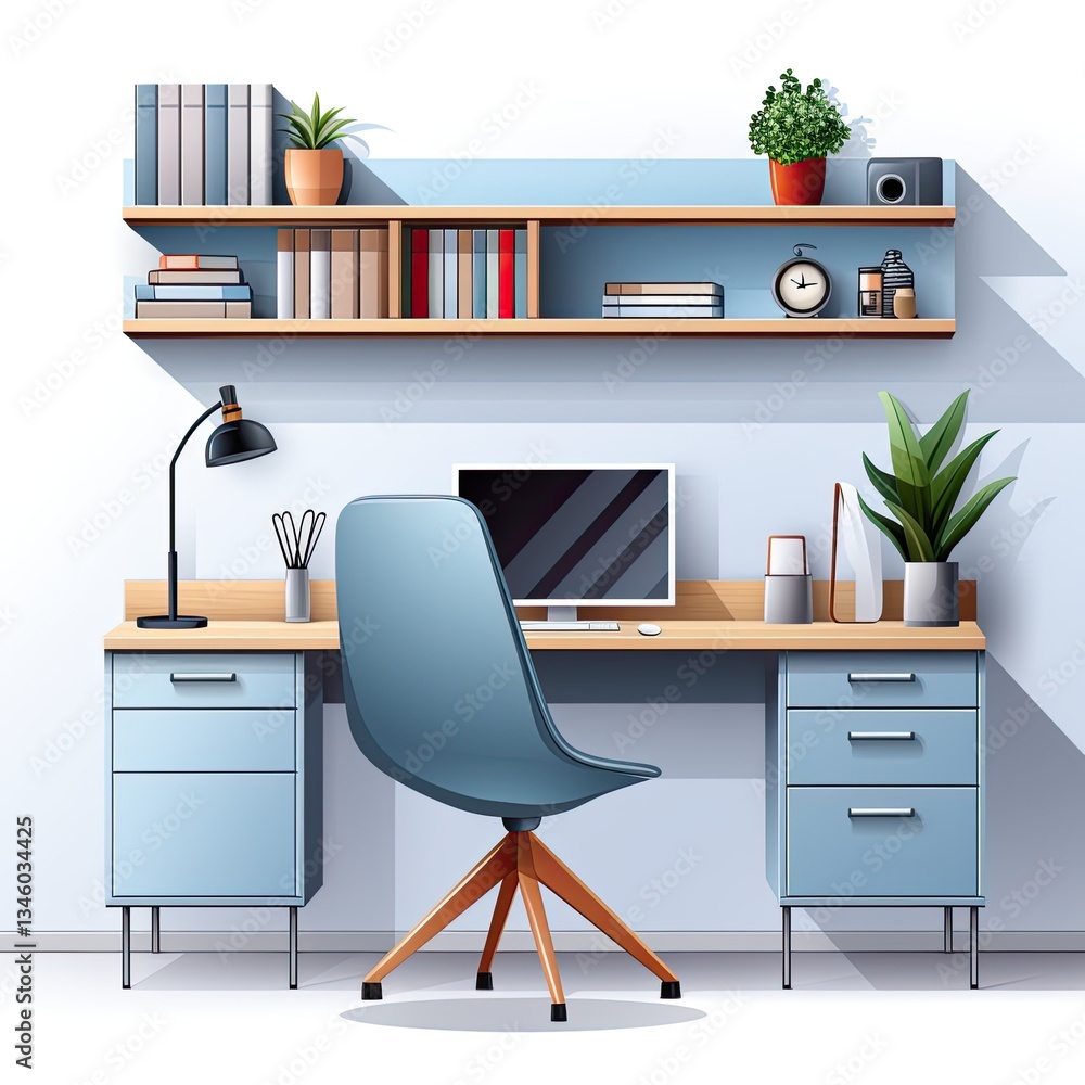 Fototapeta premium Flat Style Vector Representation of a Contemporary Storage Cabinet