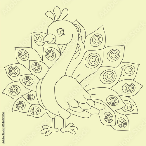  it is a eye catching line art peacock