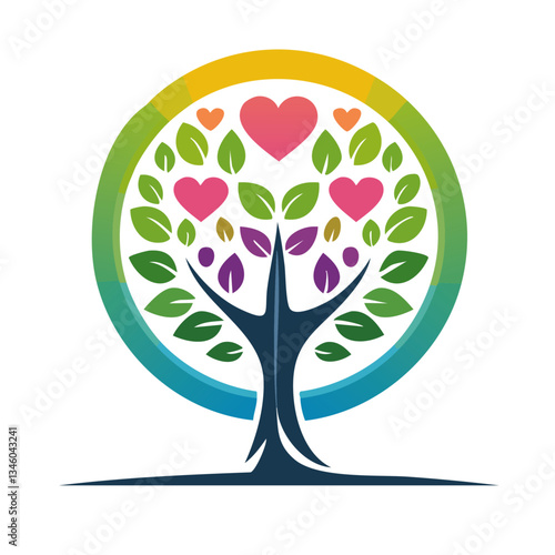 Obraz na płótnie tree logo icon design nature love heart w salonie