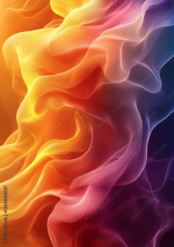 Fototapeta premium A colorful, abstract image of a flame with a yellow and orange base
