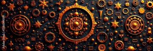 Intricate char patterns, varied shades of brown & black, design, dark texture, charred