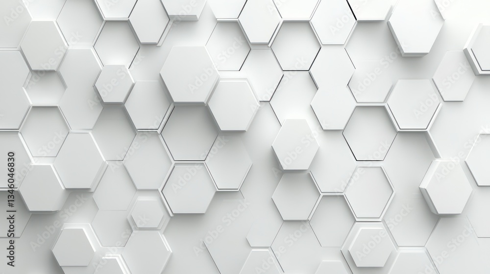 Naklejka premium Abstract geometric white hexagon pattern background