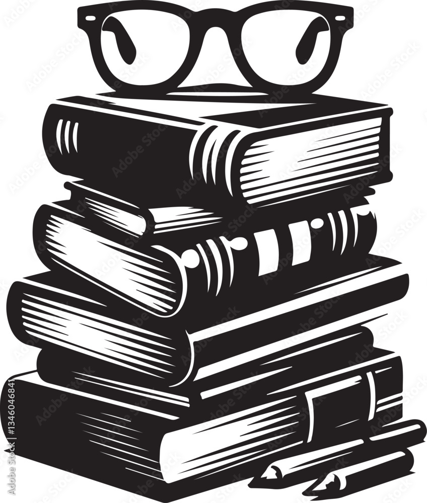 Books Stack Silhouette Vector Bundle Books Stack Silhouette Vector Bundle