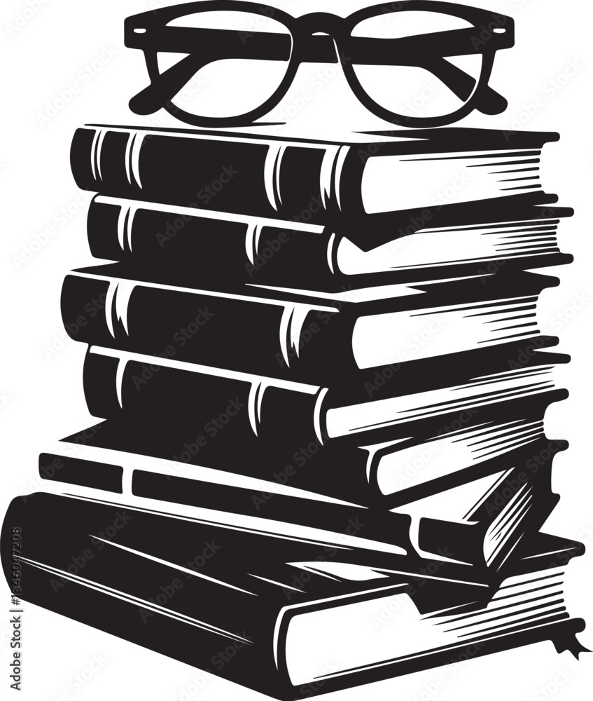 Books Stack Silhouette Vector Bundle Books Stack Silhouette Vector Bundle