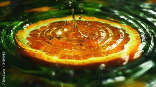Vibrant Citrus Slices Floating in Water on beautiful  background
