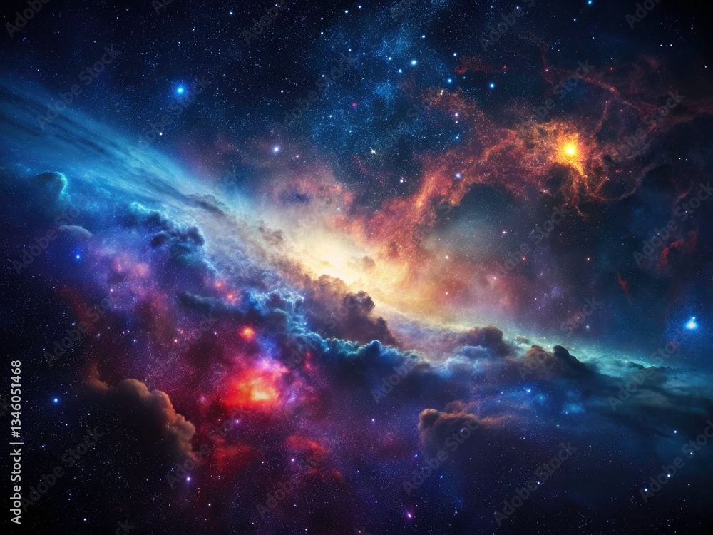 Fototapeta premium Glowing Stars Night Sky Photography: Cosmic Beauty, Astronomy Images, Galaxy Background