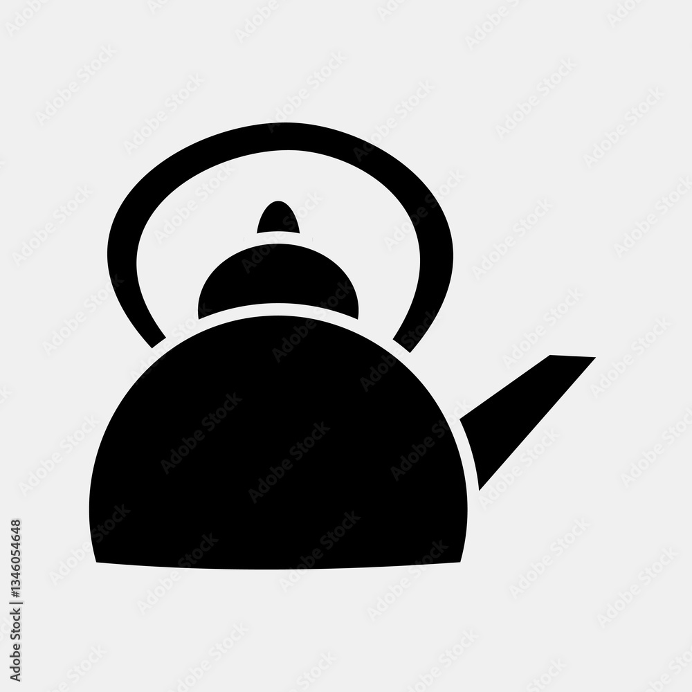 Icon kettle. Camping and adventure elements. Icons in glyph style. Good for prints, posters, logo, advertisement, infographics, etc. Icon kettle. Camping and adventure elements. Icons in glyph style. Good for prints, posters, logo, advertisement, infographics, etc.