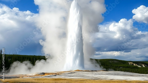 Wallpaper Mural Awe-inspiring Geyser Erupts in Yellowstone National Park Torontodigital.ca