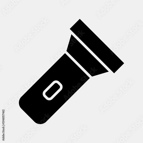 Icon pocket torch. Camping and adventure elements. Icons in glyph style. Good for prints, posters, logo, advertisement, infographics, etc.