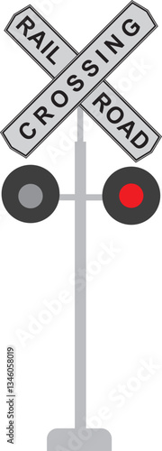 railroad crossing sign vector