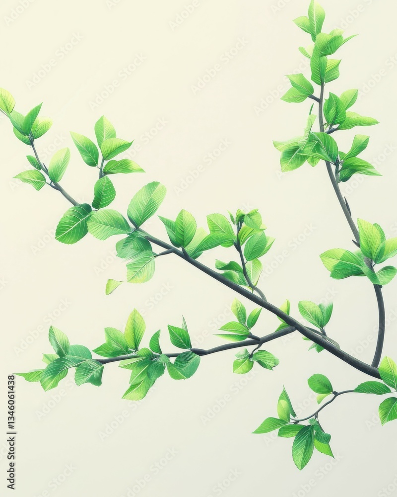 close-up of fresh green leaves on branch - natural detail close-up of fresh green leaves on branch - natural detail