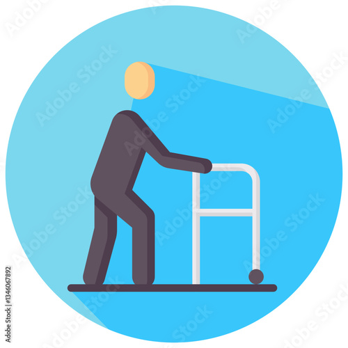 gerontology vector round flat icon