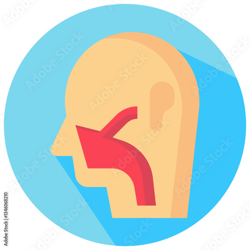 otorhinolaryngology vector round flat icon