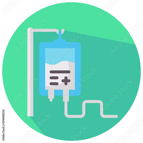 saline vector round flat icon