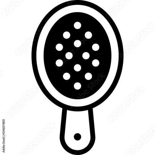 hairbrush solid line icon
