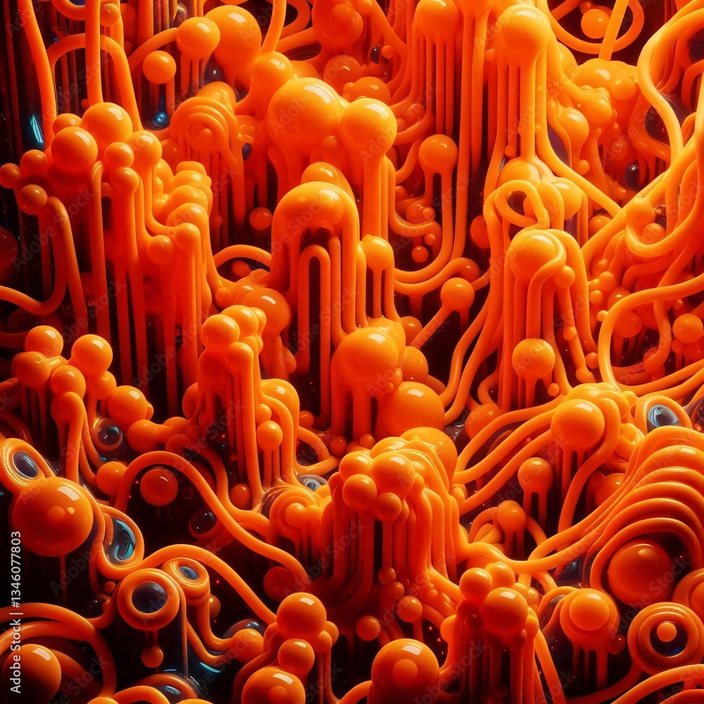 Obraz premium Stack of Orange Plastic Hair Combs