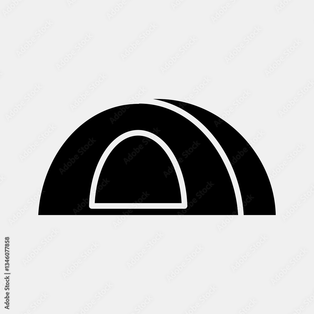 Icon tent. Camping and adventure elements. Icons in glyph style. Good for prints, posters, logo, advertisement, infographics, etc. Icon tent. Camping and adventure elements. Icons in glyph style. Good for prints, posters, logo, advertisement, infographics, etc.