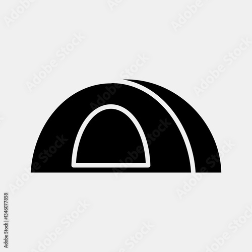 Icon tent. Camping and adventure elements. Icons in glyph style. Good for prints, posters, logo, advertisement, infographics, etc.