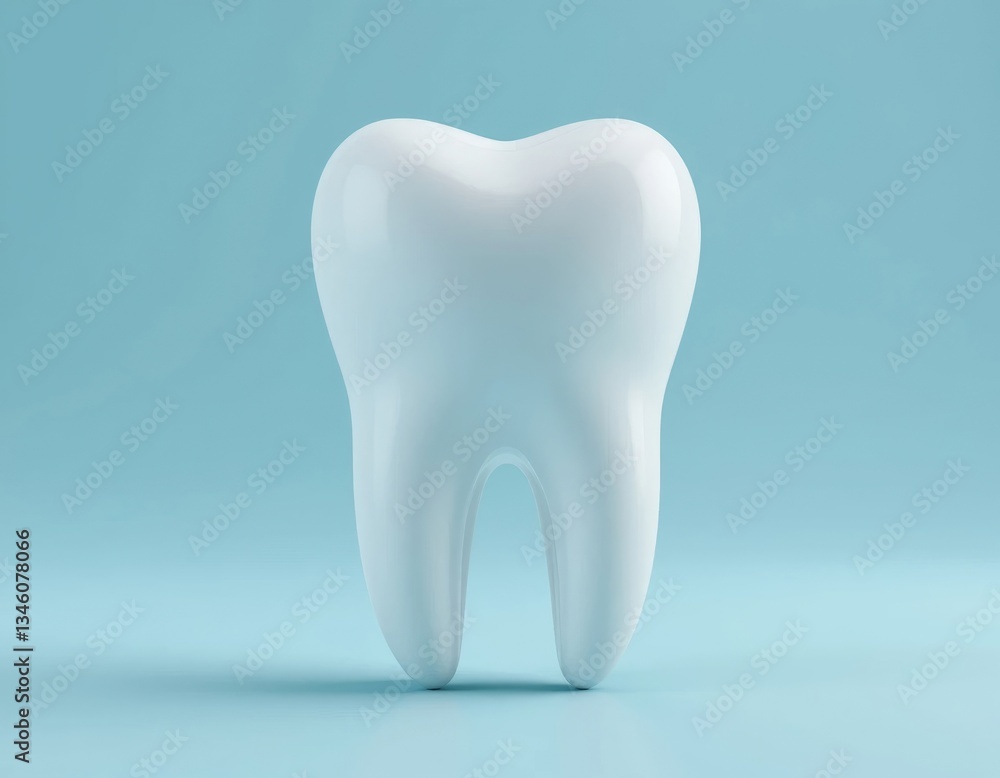Isolated White Tooth Model on Blue Background for Dental Care Concepts Isolated White Tooth Model on Blue Background for Dental Care Concepts