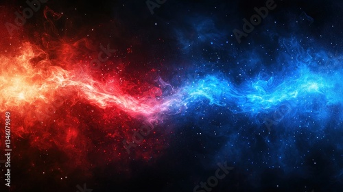 Wallpaper Mural Cosmic Fire and Ice: A Celestial Dance of Opposites Torontodigital.ca